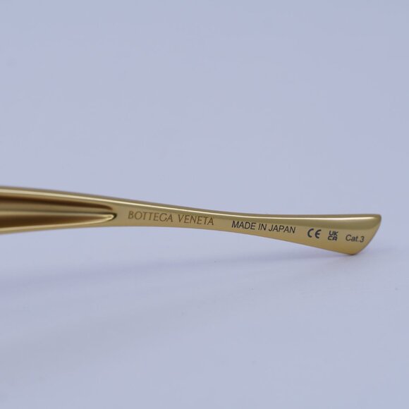 Bottega Veneta BV1386S 001 Sunglasses Gold Oval Frame, Grey Lenses - Picture 11 of 13